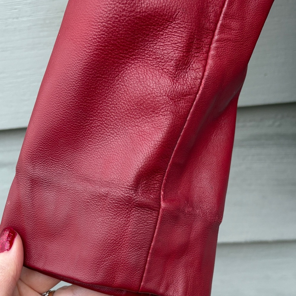 Sonoma Women's Bold Red Leather Jacket - Picture 5 of 7